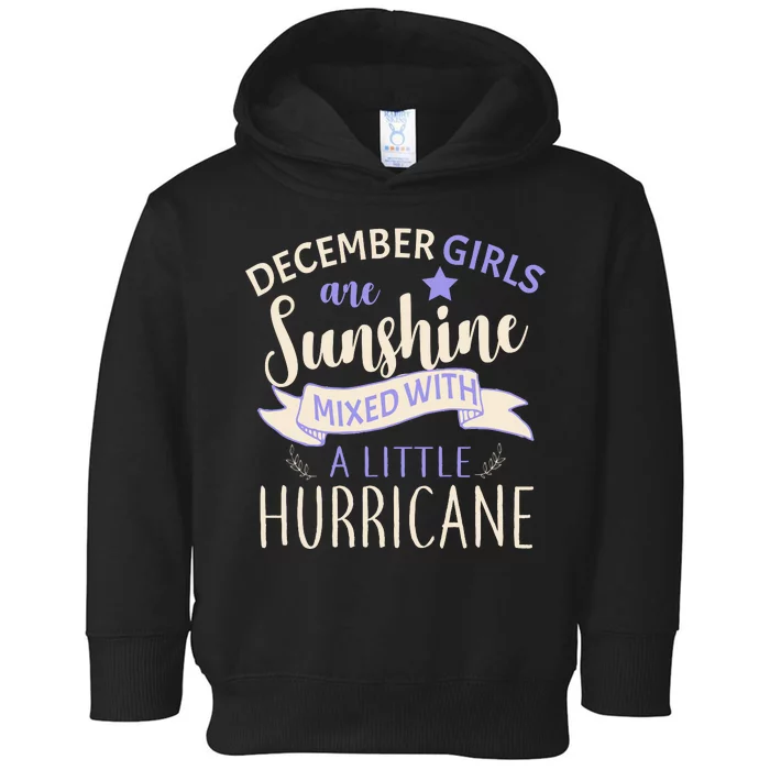 December Girls Are Sunshine Mixed With Hurricane Toddler Hoodie