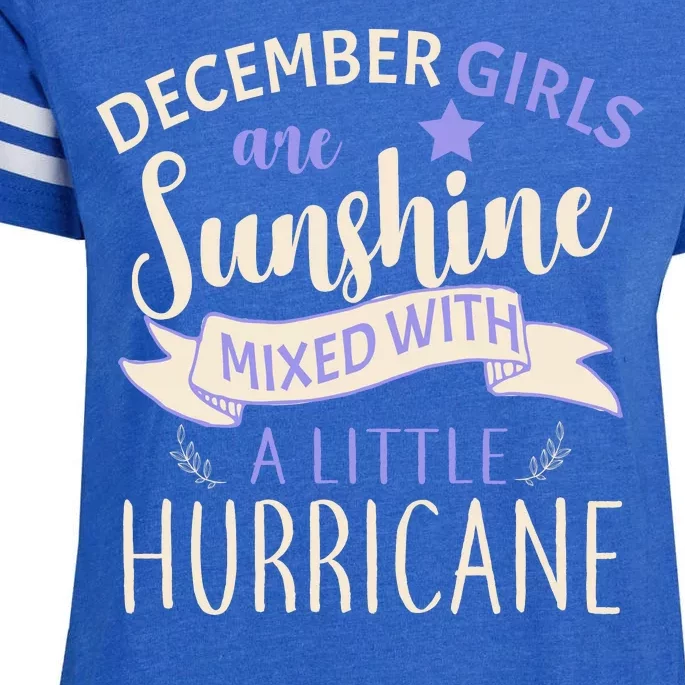 December Girls Are Sunshine Mixed With Hurricane Enza Ladies Jersey Football T-Shirt