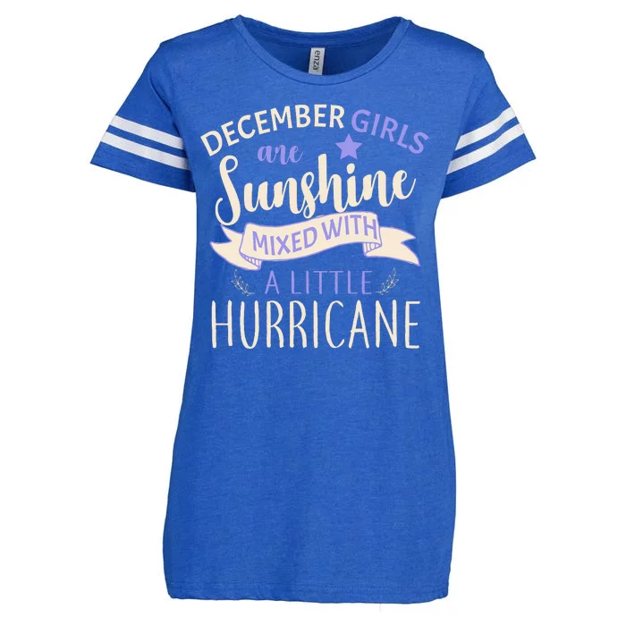 December Girls Are Sunshine Mixed With Hurricane Enza Ladies Jersey Football T-Shirt