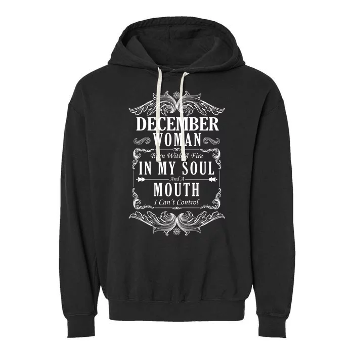 December Woman Funny Birthday Garment-Dyed Fleece Hoodie