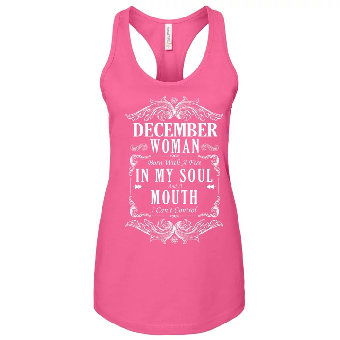 December Woman Funny Birthday Women's Racerback Tank