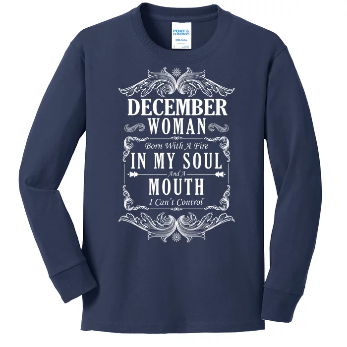 December Woman Funny Birthday Kids Long Sleeve Shirt