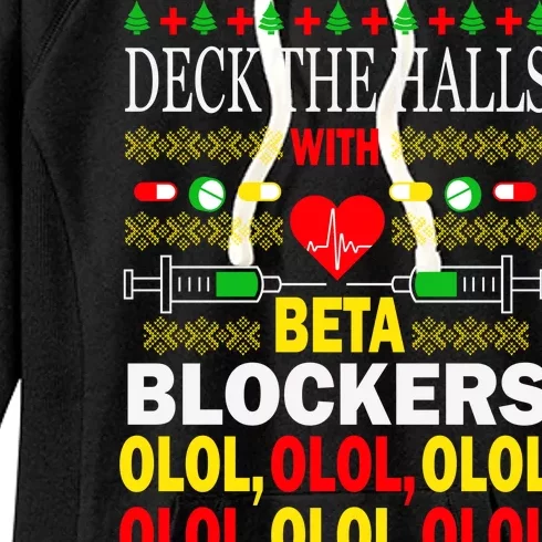 Deck The Halls With Beta Blockers Olol Women's Fleece Hoodie