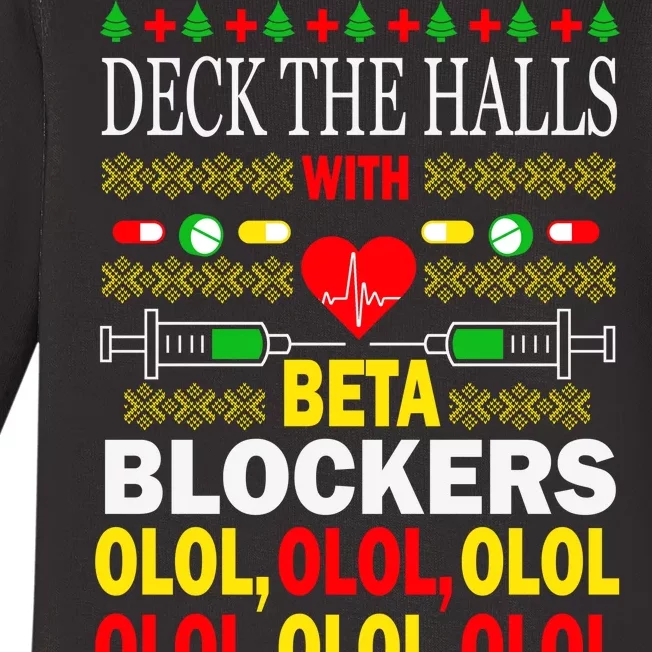 Deck The Halls With Beta Blockers Olol Baby Long Sleeve Bodysuit