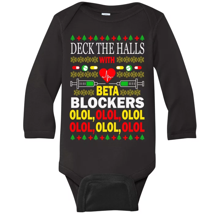 Deck The Halls With Beta Blockers Olol Baby Long Sleeve Bodysuit