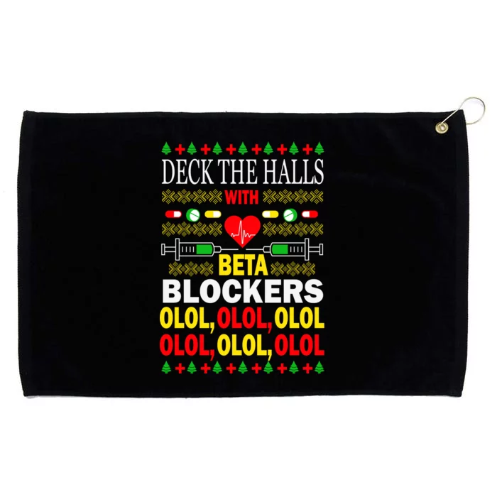 Deck The Halls With Beta Blockers Olol Grommeted Golf Towel