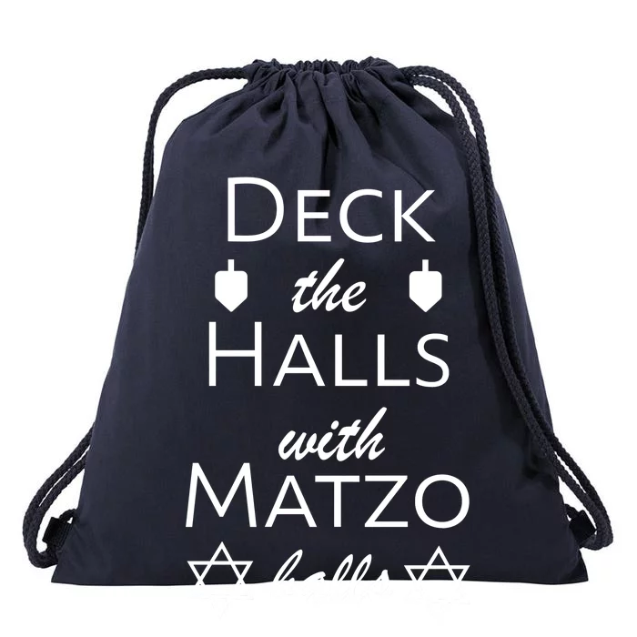 Deck The Halls With Matzo Balls Drawstring Bag