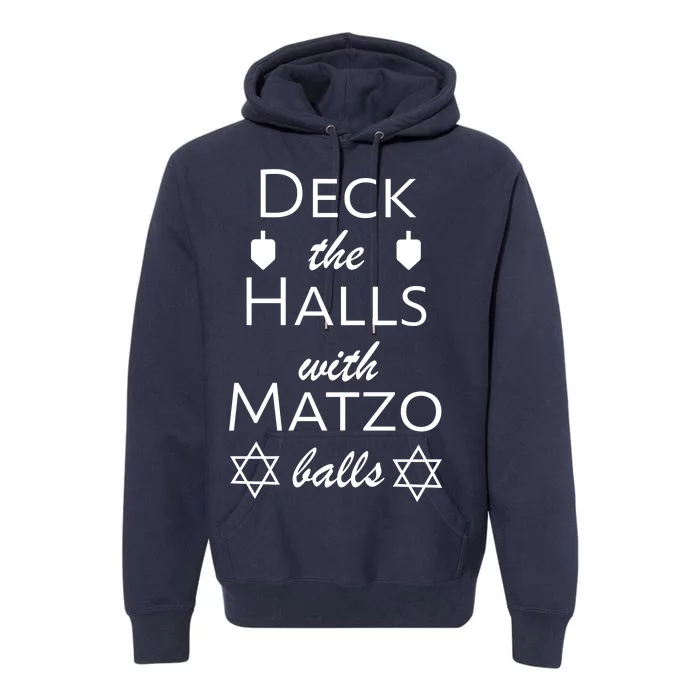 Deck The Halls With Matzo Balls Premium Hoodie