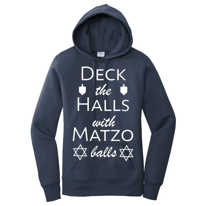 Deck The Halls With Matzo Balls Women's Pullover Hoodie