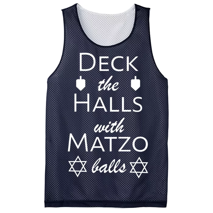 Deck The Halls With Matzo Balls Mesh Reversible Basketball Jersey Tank