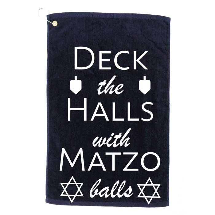 Deck The Halls With Matzo Balls Platinum Collection Golf Towel