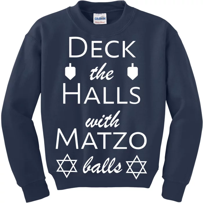 Deck The Halls With Matzo Balls Kids Sweatshirt