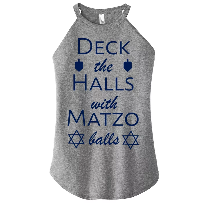 Deck The Halls With Matzo Balls Women’s Perfect Tri Rocker Tank