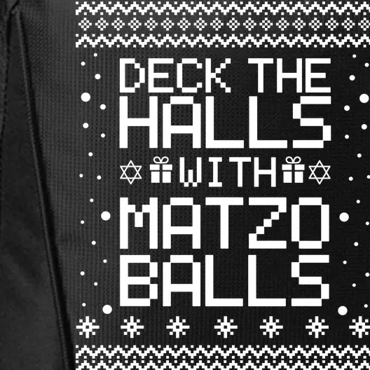 Deck The Halls With Matzo Balls Funny Hanukkah Ugly City Backpack