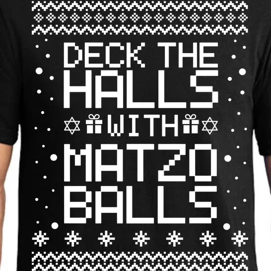 Deck The Halls With Matzo Balls Funny Hanukkah Ugly Pajama Set