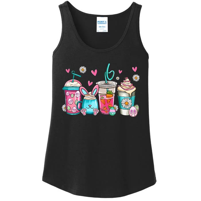 Drinks Easter Daisy Cute Bunny Gift for easter Ladies Essential Tank