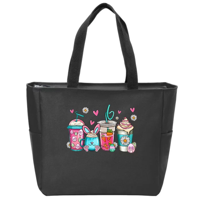 Drinks Easter Daisy Cute Bunny Gift for easter Zip Tote Bag