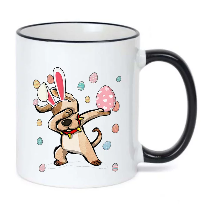 Dabbing Easter Dog Bunny Ears Gift Black Color Changing Mug