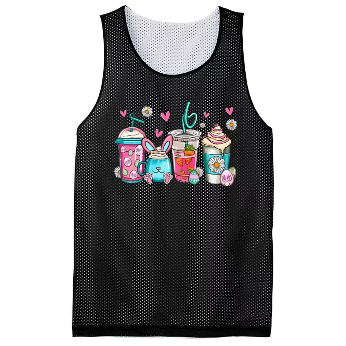 Drinks Easter Daisy Cute Bunny Mesh Reversible Basketball Jersey Tank