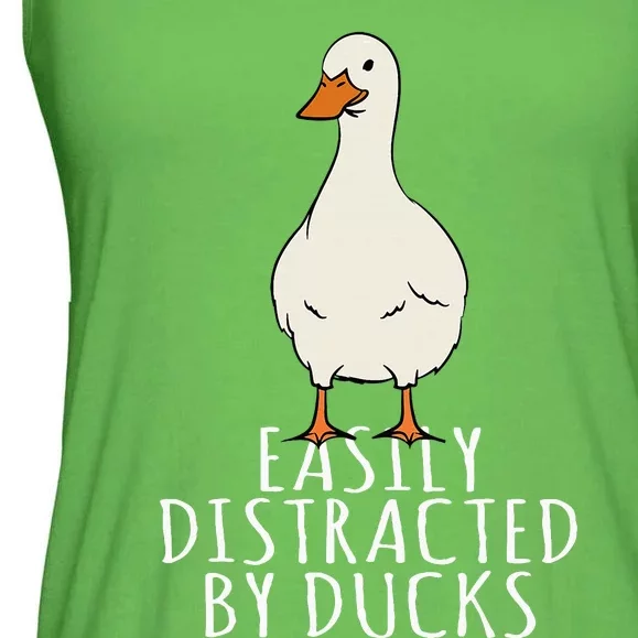 Duck Easily Distracted By Ducks Ladies Essential Flowy Tank