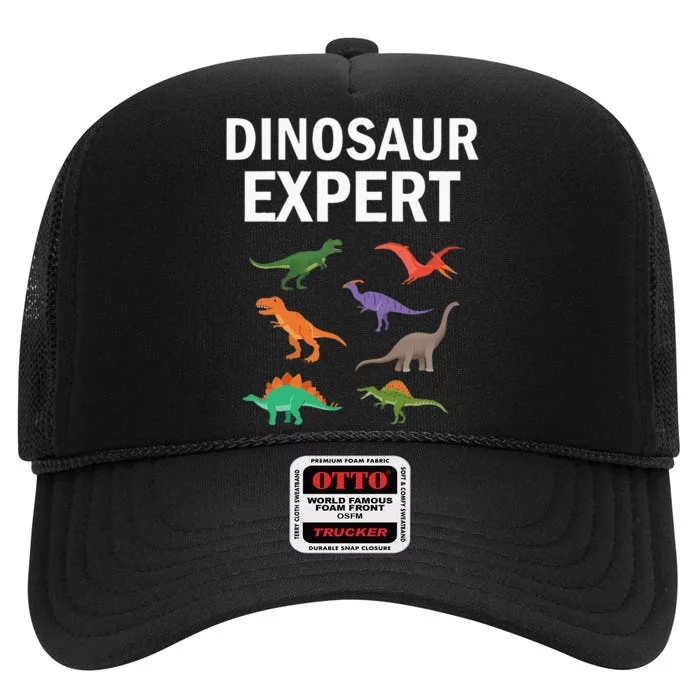 Dinosaur Expert Dino T Rex Dinosaurus Lovers High Crown Mesh Trucker Hat