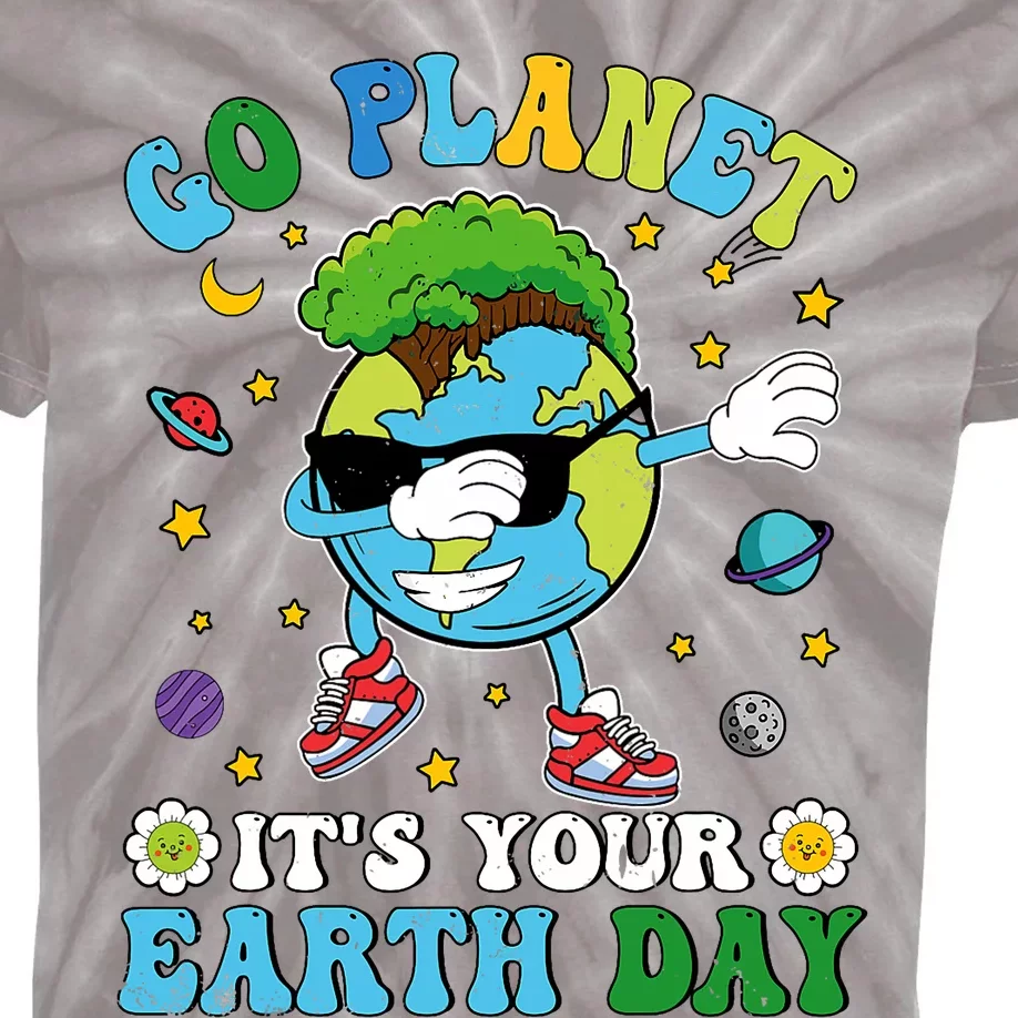 Dabbing Earth Day 2024 Groovy Go Planet ItS Your Earth Day Kids Tie-Dye T-Shirt