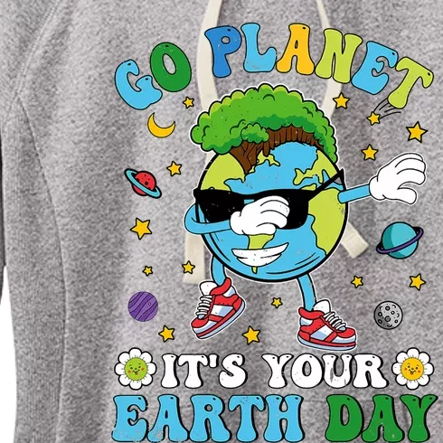 Dabbing Earth Day 2024 Groovy Go Planet ItS Your Earth Day Women's Fleece Hoodie