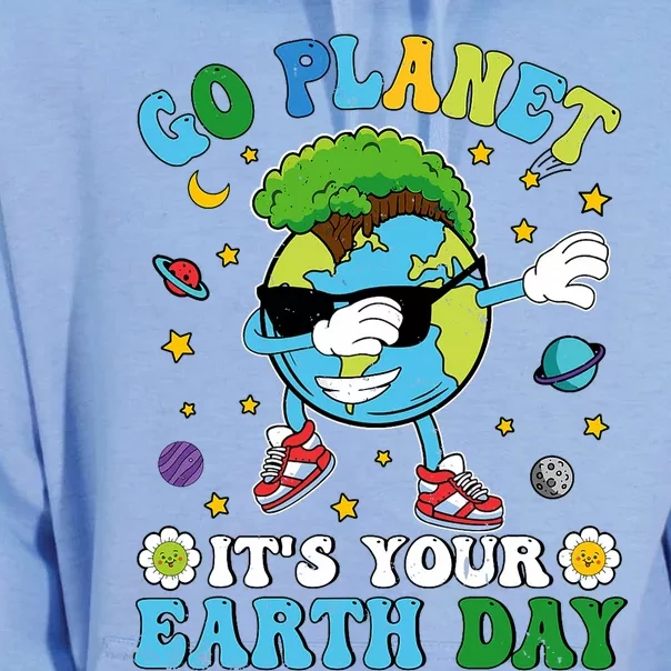 Dabbing Earth Day 2024 Groovy Go Planet ItS Your Earth Day Unisex Surf Hoodie