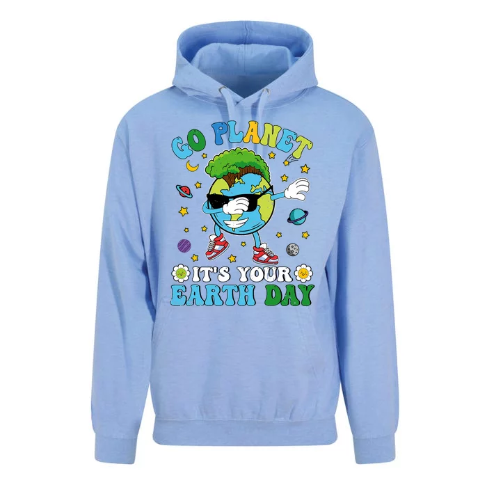 Dabbing Earth Day 2024 Groovy Go Planet ItS Your Earth Day Unisex Surf Hoodie