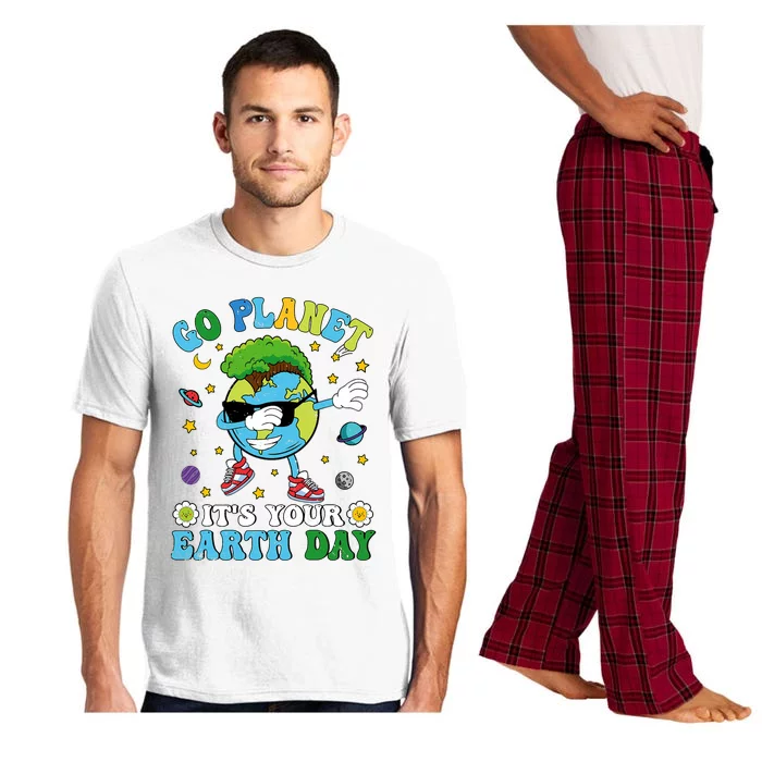 Dabbing Earth Day 2024 Groovy Go Planet ItS Your Earth Day Pajama Set