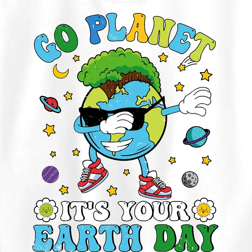 Dabbing Earth Day 2024 Groovy Go Planet ItS Your Earth Day Kids Sweatshirt