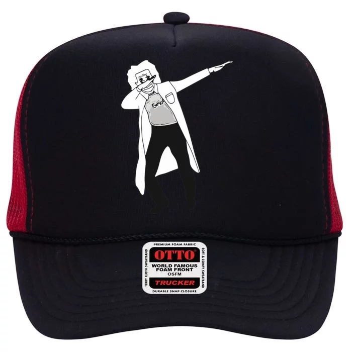 Dabbing Einstein High Crown Mesh Trucker Hat