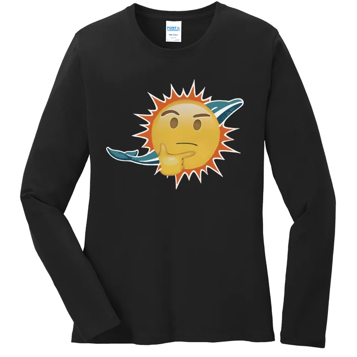 Dolphins Emoji Ladies Long Sleeve Shirt