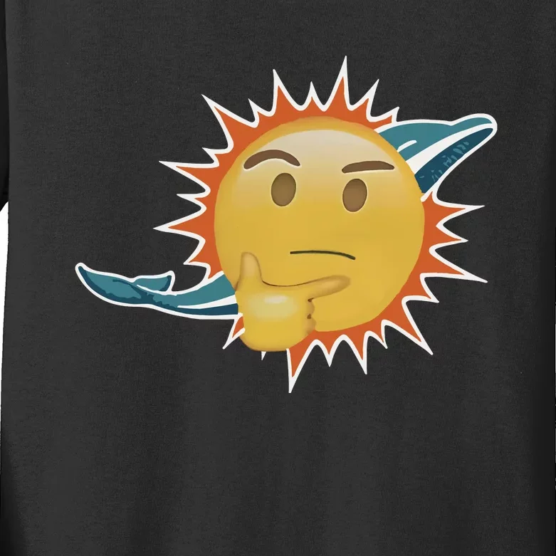 Dolphins Emoji Kids Long Sleeve Shirt