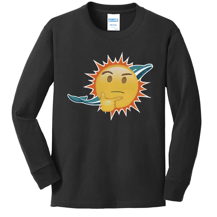 Dolphins Emoji Kids Long Sleeve Shirt