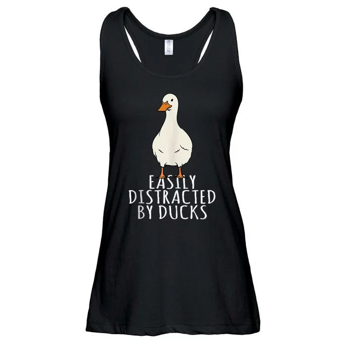 Duck Easily Distracted By Ducks Ladies Essential Flowy Tank