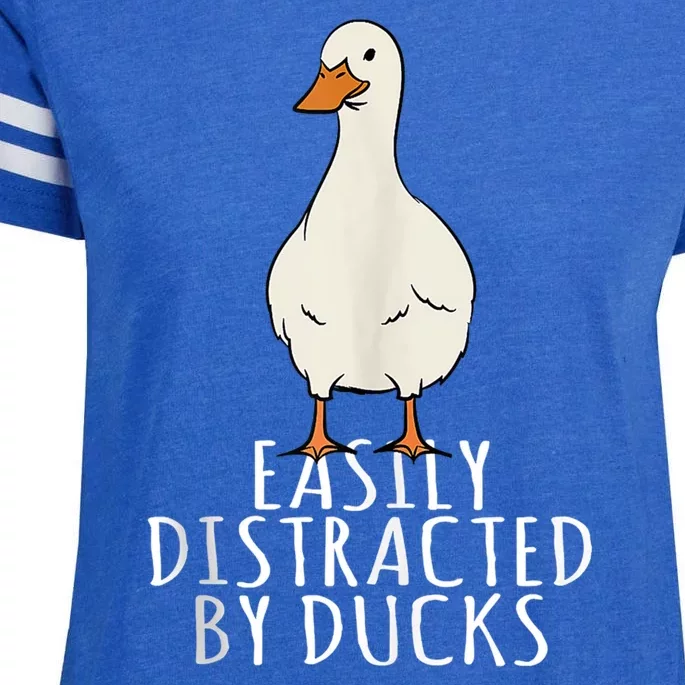 Duck Easily Distracted By Ducks Enza Ladies Jersey Football T-Shirt