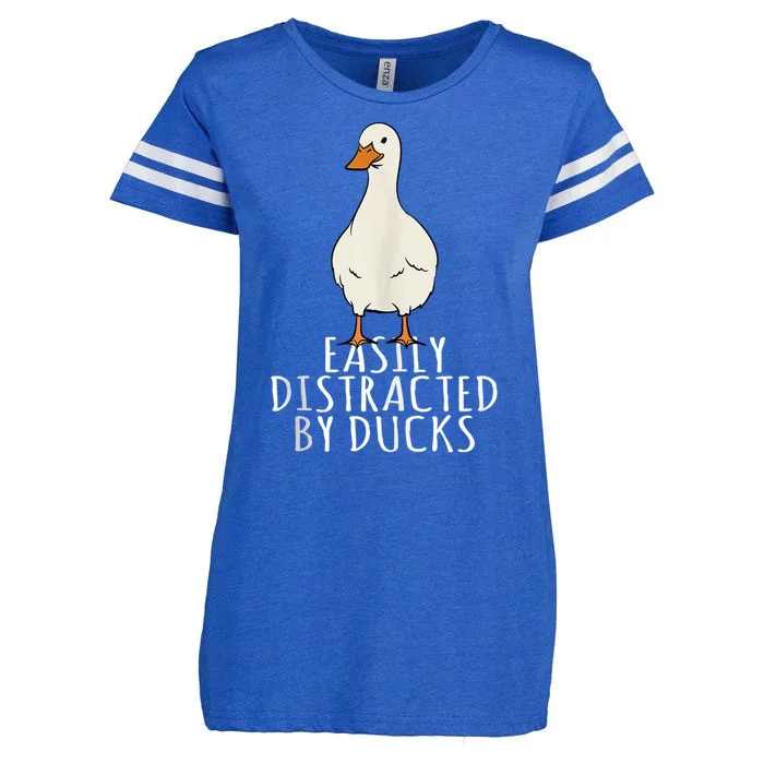 Duck Easily Distracted By Ducks Enza Ladies Jersey Football T-Shirt