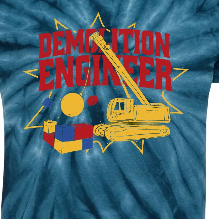 Demolition Engineer Kids Tie-Dye T-Shirt