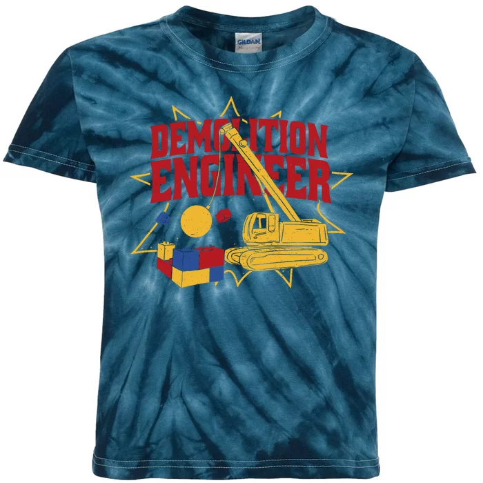 Demolition Engineer Kids Tie-Dye T-Shirt