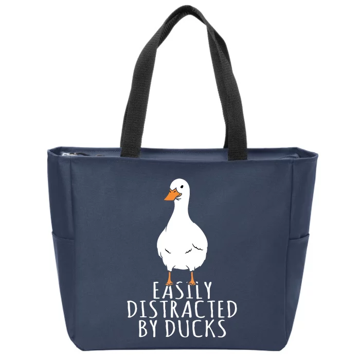 Duck Easily Distracted By Ducks Zip Tote Bag