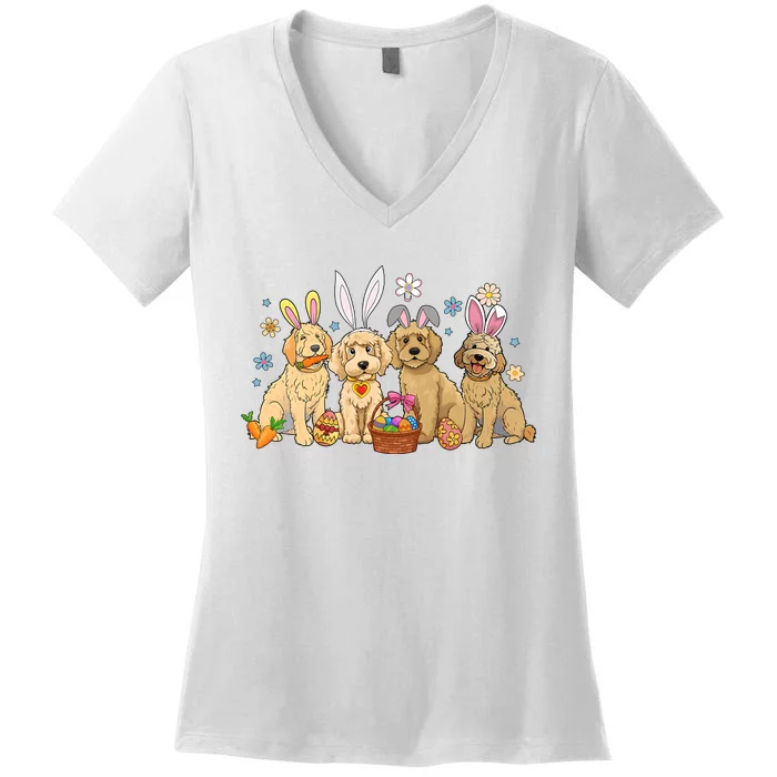 Dogs Easter Day Bunnies Dog Women's V-Neck T-Shirt