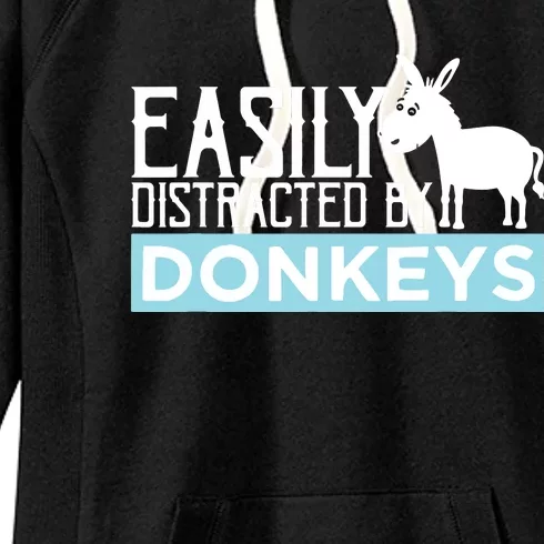 Donkeys Easily Distracted Donkey Gifts For Donkey Lovers Women's Fleece Hoodie