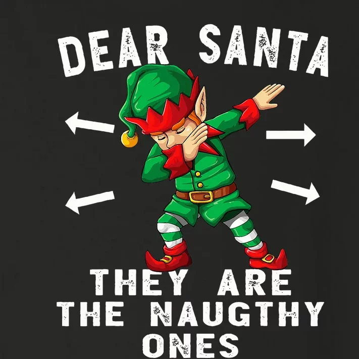 Dabbing Elf  Dear Santa They Are The Naughty Ones Xmas Toddler Long Sleeve Shirt