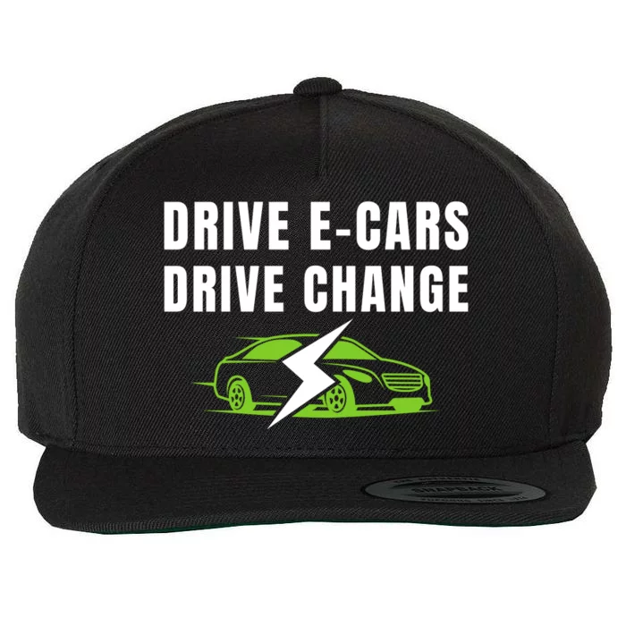 Drive ECars Drive Change, Drive EVs, Funny Electric Vehicle Wool Snapback Cap