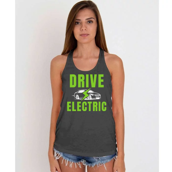 Drive Electric, Drive EVs, EV Life, Funny Electric Vehicle Women's Knotted Racerback Tank