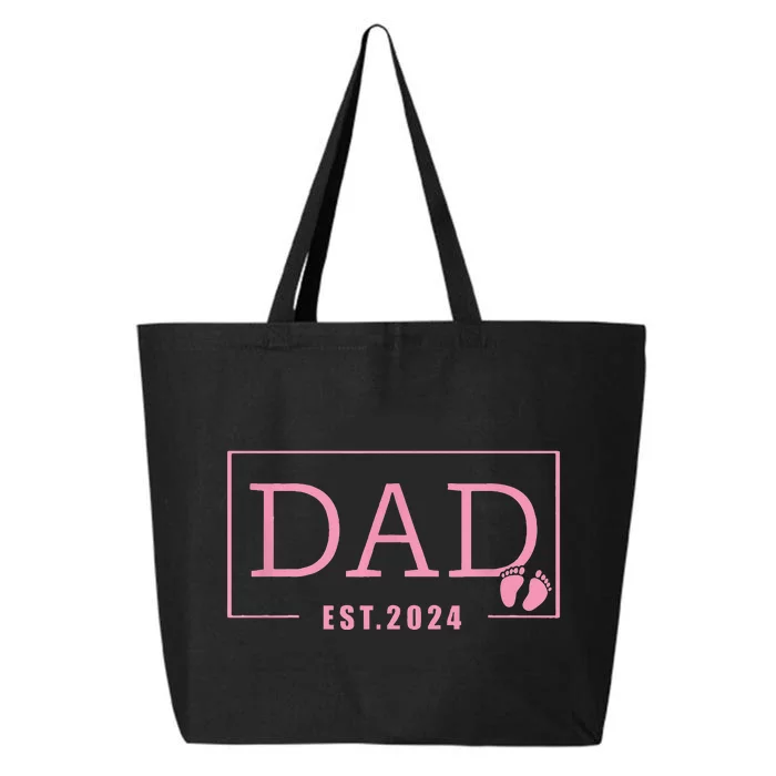 Dad Established Est 2024 Girl Newborn Gifts Daddy Father 25L Jumbo Tote