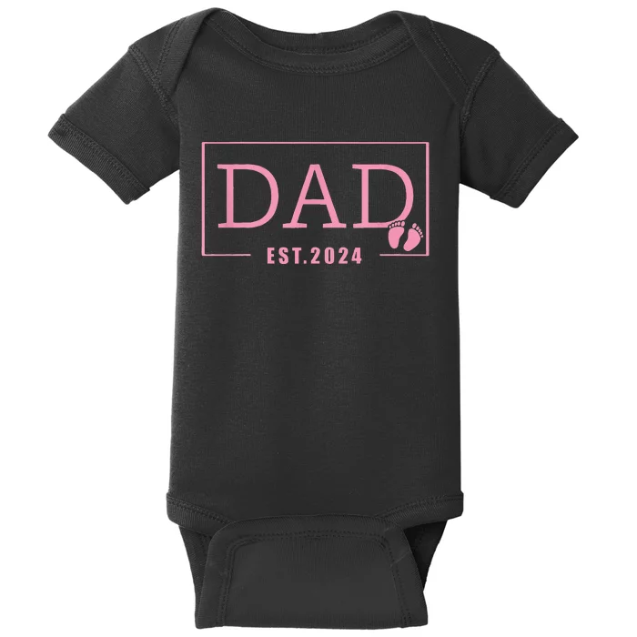 Dad Established Est 2024 Girl Newborn Gifts Daddy Father Baby Bodysuit