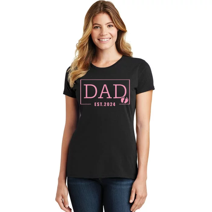 Dad Established Est 2024 Girl Newborn Gifts Daddy Father Women's T-Shirt