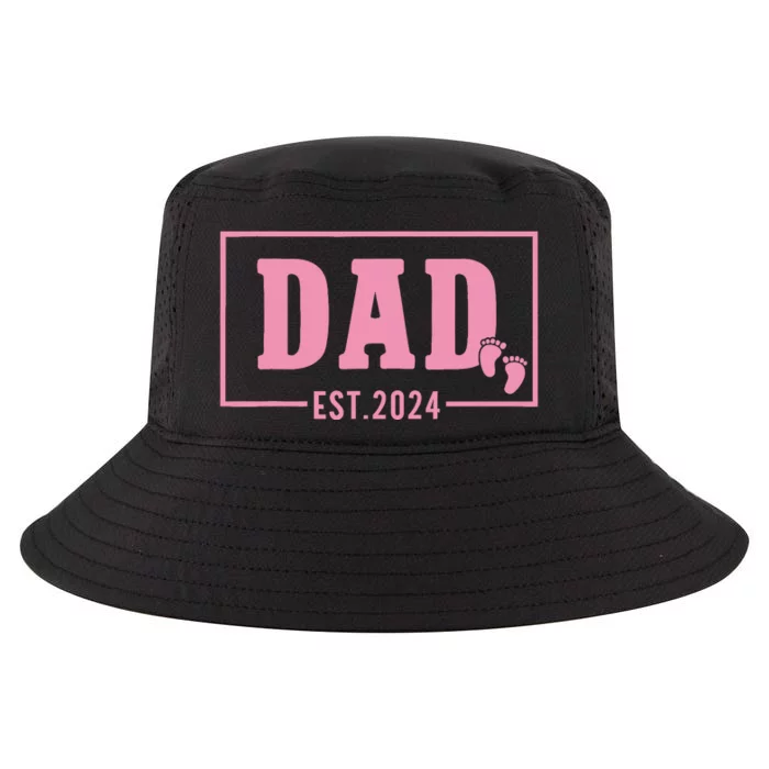 Dad Established Est 2024 Girl Newborn Daddy Father Cool Comfort Performance Bucket Hat